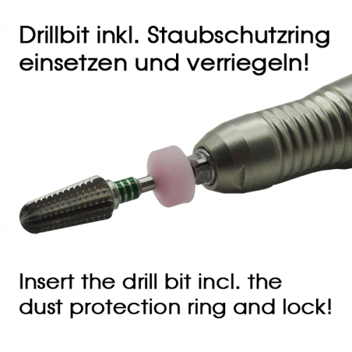 Nail-Artist dust protection rings for electric nail files